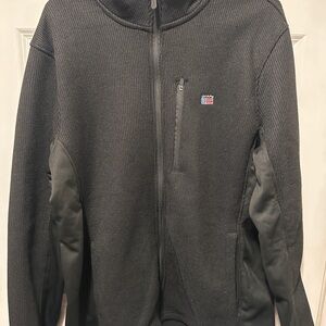 Chaps Dark Gray Zip Up Sweater